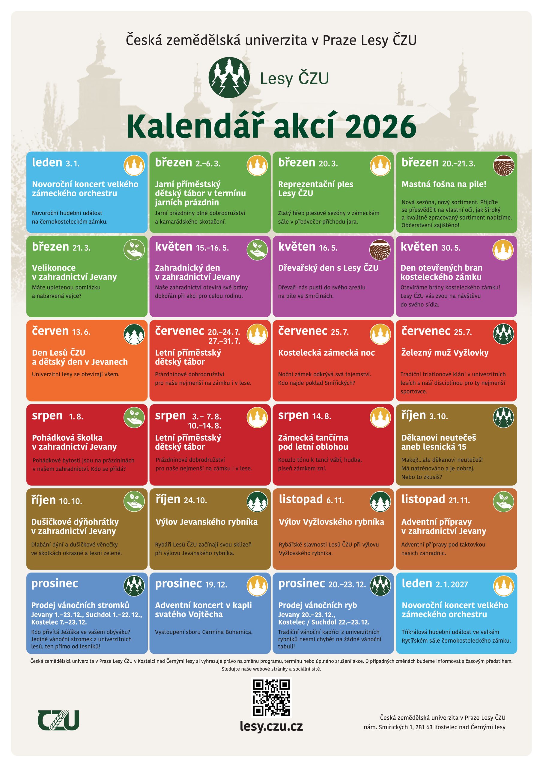 Kalendář akcí na rok 2026